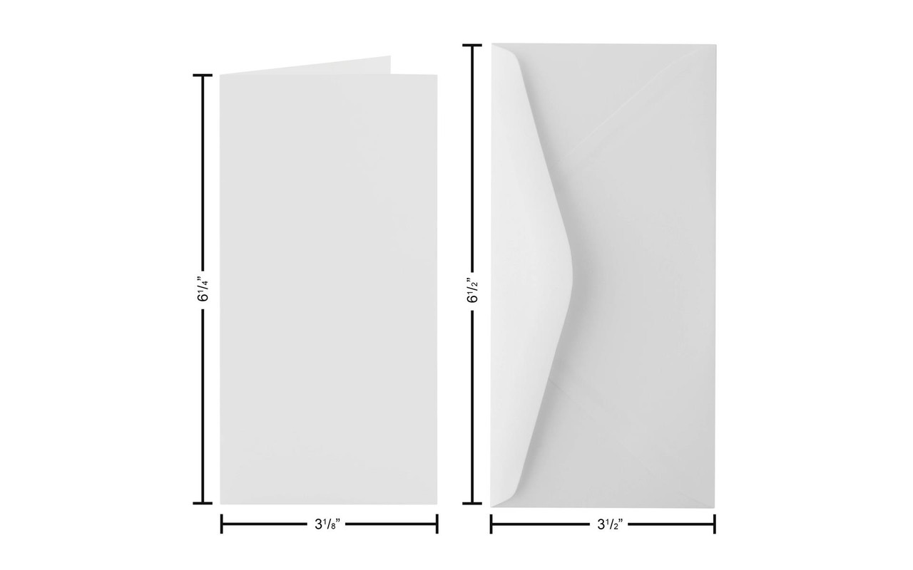 Paper Accents Card & Envelope Set- 3.125"x 6.25" Slimline Smooth 100lb Solar White 10pc