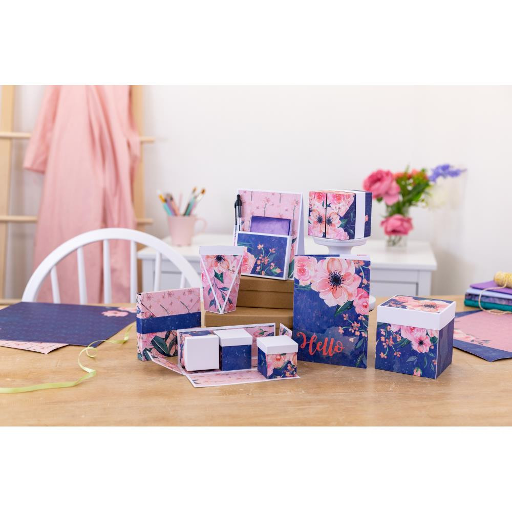 Crafter's Companion 12"X12" Paper Pad- Blush & Blue Floral Paper Pad 20 pc