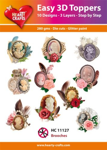 Hearty Crafts- Easy 3D Toppers Brooches- 10 designs