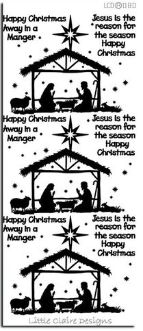 Ecstasy Crafts Peel Sticker -Manger Scene- Silver