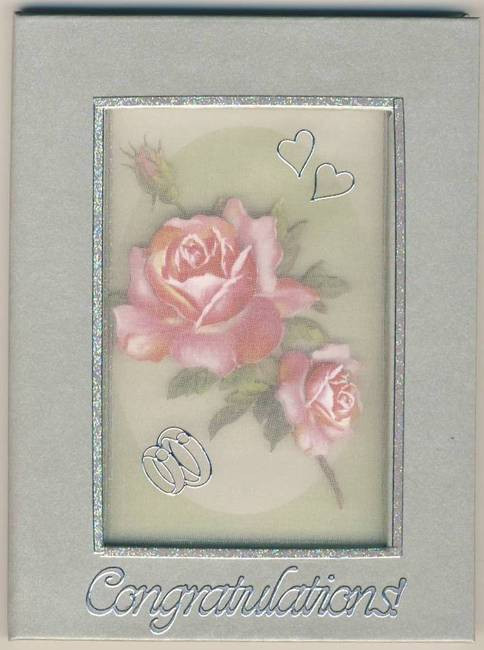 Framed Silk Window Greeting Card SILVER NOTE
