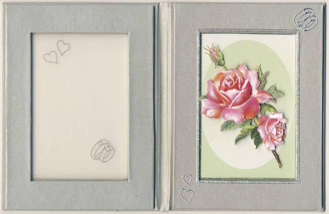 Framed Silk Window Greeting Card SILVER NOTE