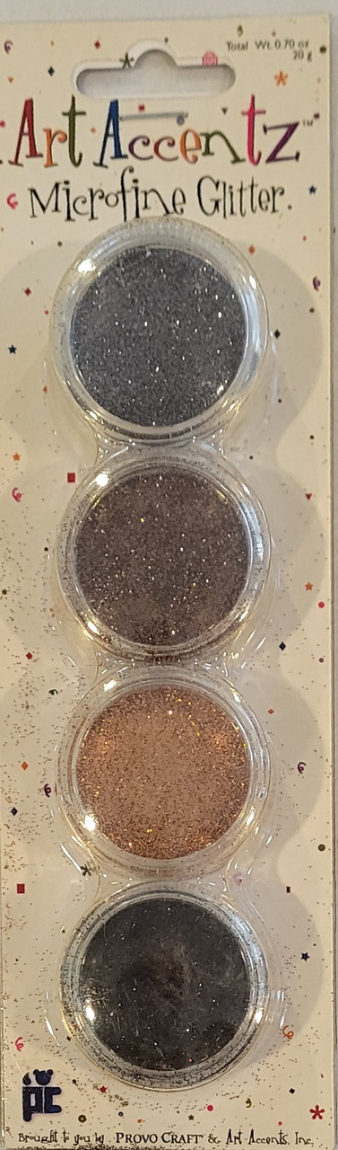 Microfine Glitter 4 Pack Art Accentz From Provo Craft total weight 20g