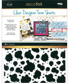 Deco Foil Clear Designer Toner Sheets - by Thermoweb 4-Pieces- Splatter