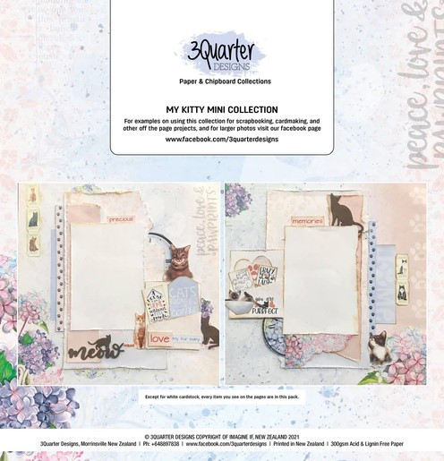 3Quarter Designs Paper & Chipboard Collections- Mini Collection- My Kitty