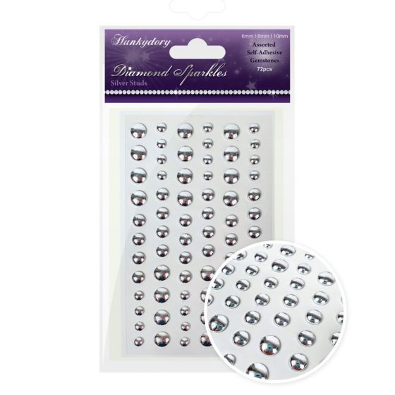 Hunkydory Glitter Diamond Sparkles Self-Adhesive- Silver Studs