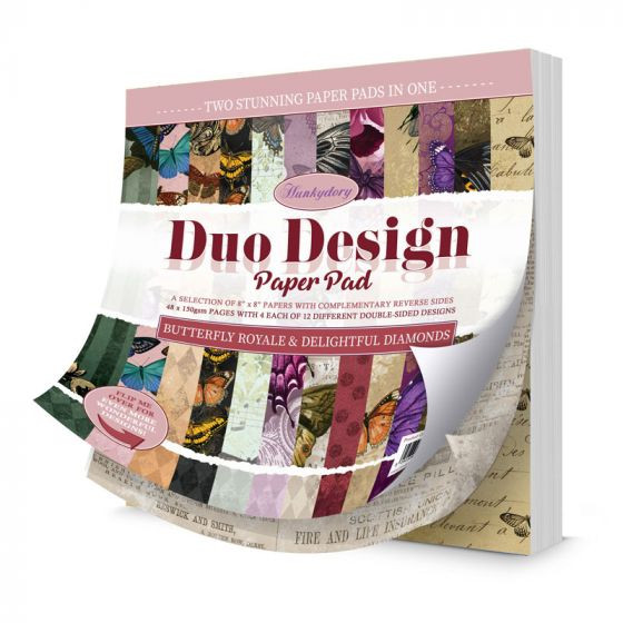 Hunkydory Crafts Duo Design Paper Pads - Butterfly Royale & Delightful Diamonds