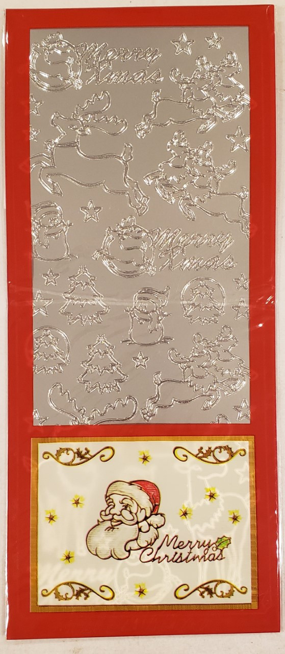 Sticker King Silver Foil Christmas Reindeer and Snowman Outline Peel Sticker