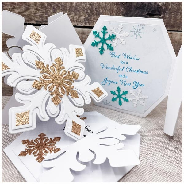 Card Making Magic Snowflake Easel Card - Set of 23