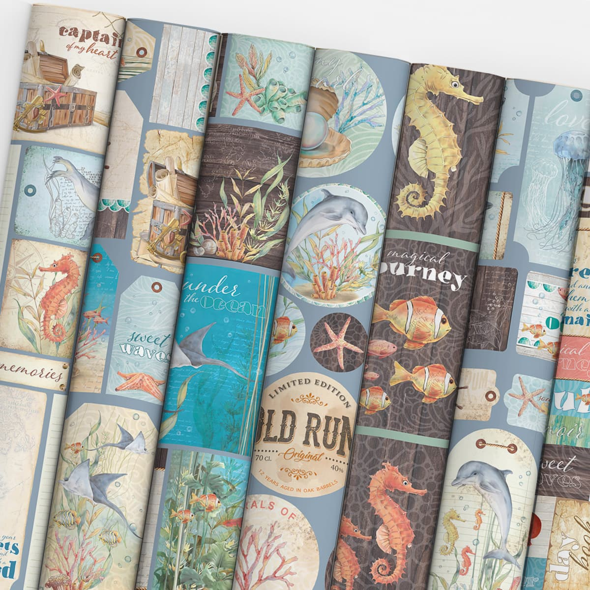 Ciao Bella A4 Creative Pad- 9 Double-sided papers- Underwater Love