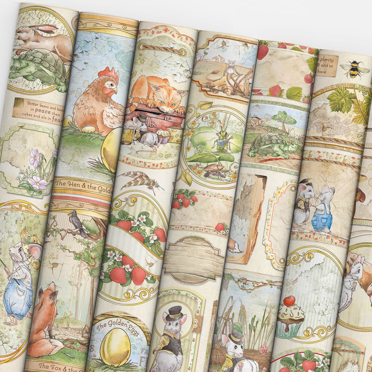 Ciao Bella A4 Creative Pad- 9 Double-sided papers- Aesop's Fables