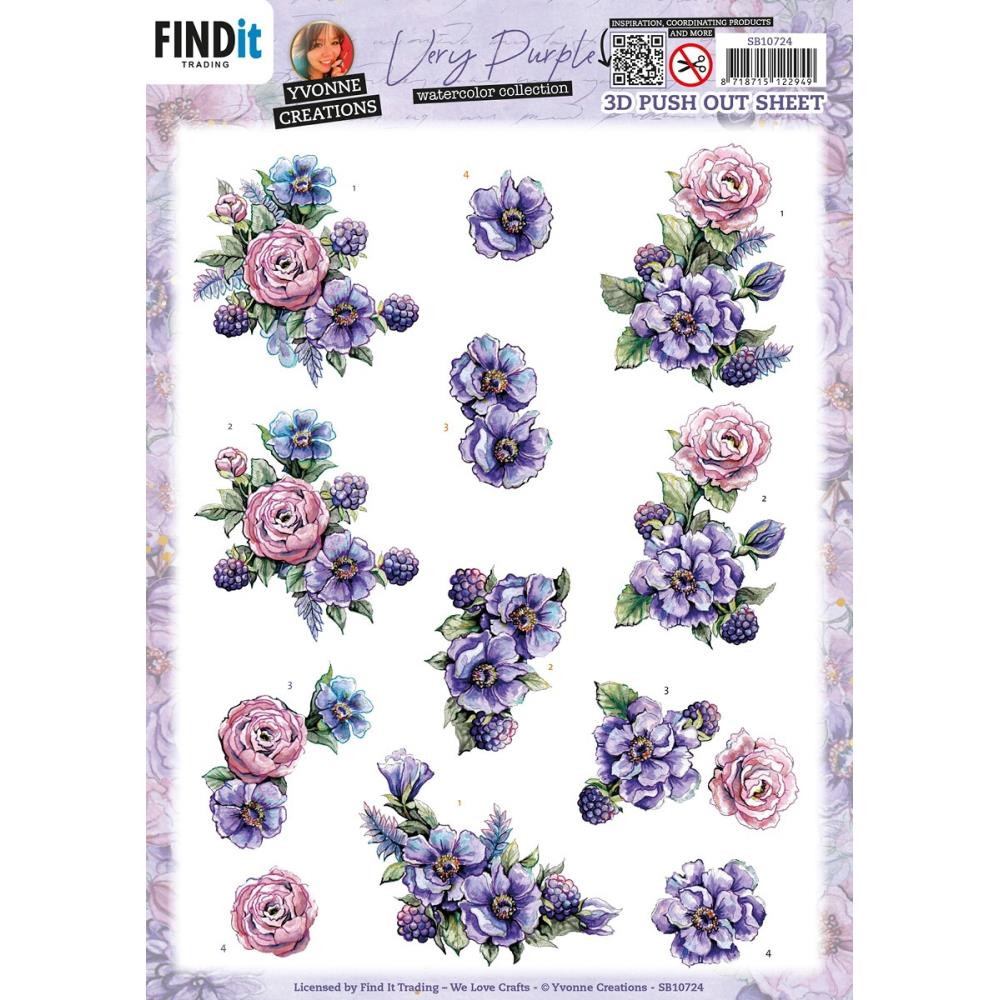 Find it Trading- Yvonne Creations- Very Purple Watercolor Collection- Blackberries SB10724