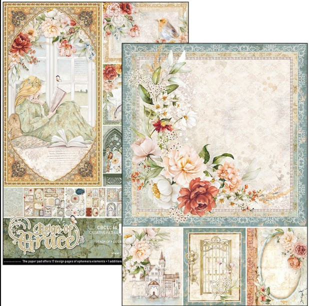Ciao Bella A4 Creative Pad- 9 Double-sided papers- Reign of Grace