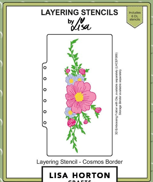 Lisa Horton Crafts- Layering Stencils- Cosmos Border