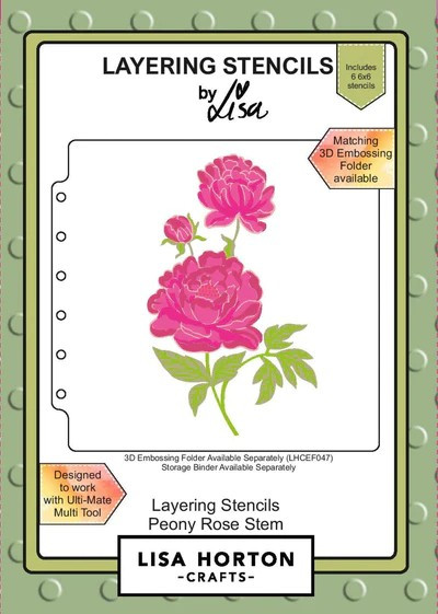 Lisa Horton Crafts- Layering Stencils- Peony Rose Stem