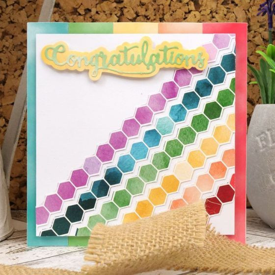 Hunkydory Crafts Duo Design Paper Pack- Rainbow Honeycomb & Candyfloss Clouds