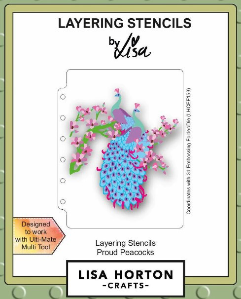 Lisa Horton Crafts- Layering Stencils- Proud Peacocks