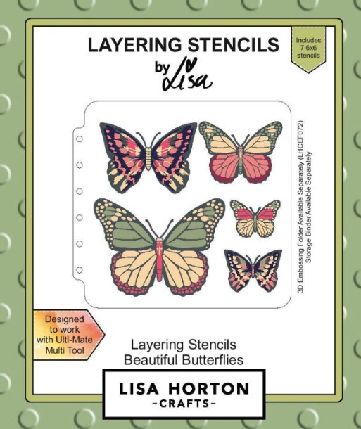 Lisa Horton Crafts- Layering Stencils- Beautiful Butterflies
