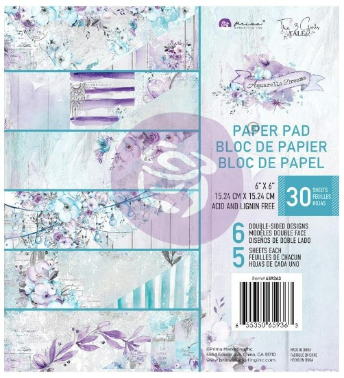 Prima Flowers- Aquarelle Dreams- 6x6 Paper Pad