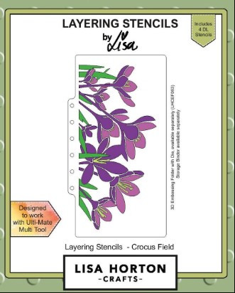 Lisa Horton Crafts- Layering Stencils- Crocus Field