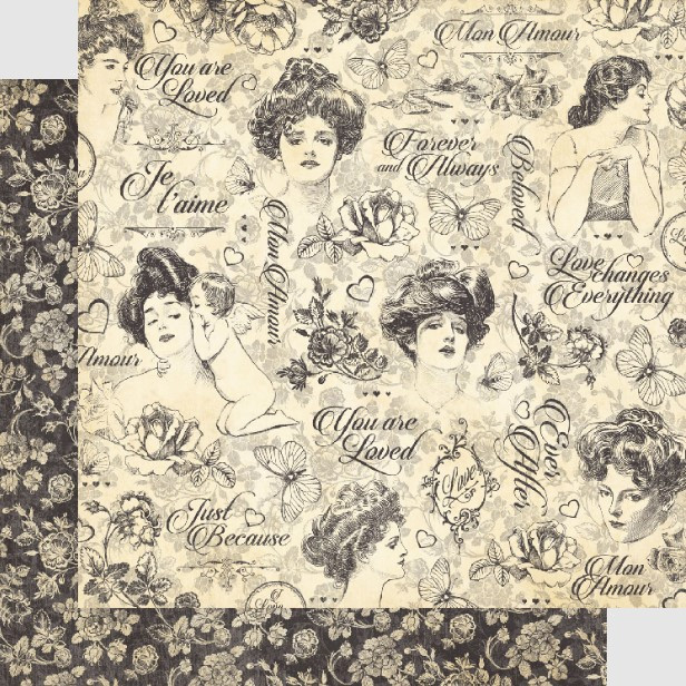 Graphic 45 8X8 Papercrafting Paper- Mon Amour