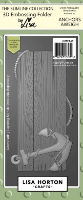 Lisa Horton Crafts- 3D Embossing Folder & 1 outline Die by Lisa- Slimline Collection- Anchors Aweigh