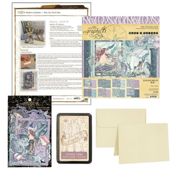 Graphic 45 Card Kit- Make a Splash- Pop-Up Card Set