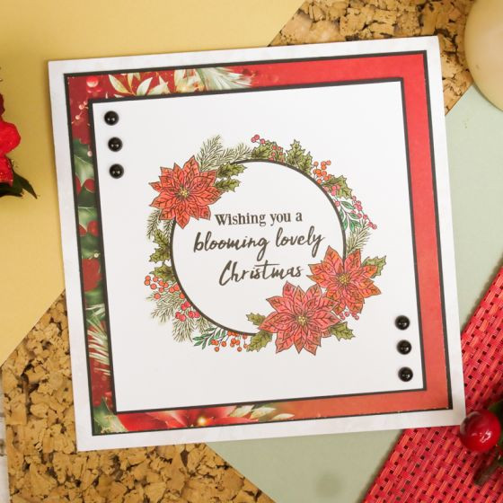 Hunkydory Crafts For the Love of Stamps- Pretty Poinsettia Frame A5