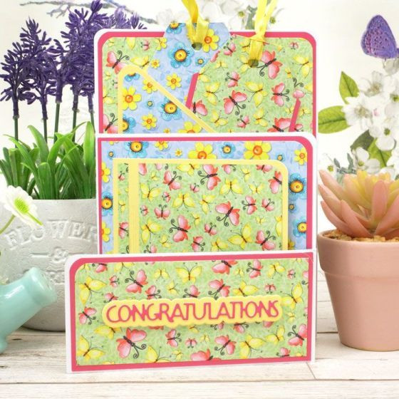 Hunkydory Crafts Luxury Shaped Card Blanks & Envelopes 5-Sets- Zig-Zag Fold Card