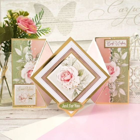 Hunkydory Crafts Luxury Shaped Card Blanks & Envelopes 5-Sets- Diamond Fold Card