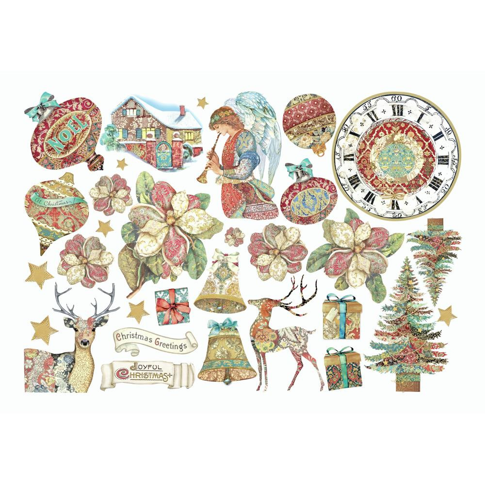 Stamperia Ephemera Adhesive Paper Cut-Outs - Christmas Greetings