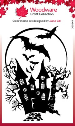 Woodware Clear Stamp Set Haunted House 4 in x 6 in Stamp