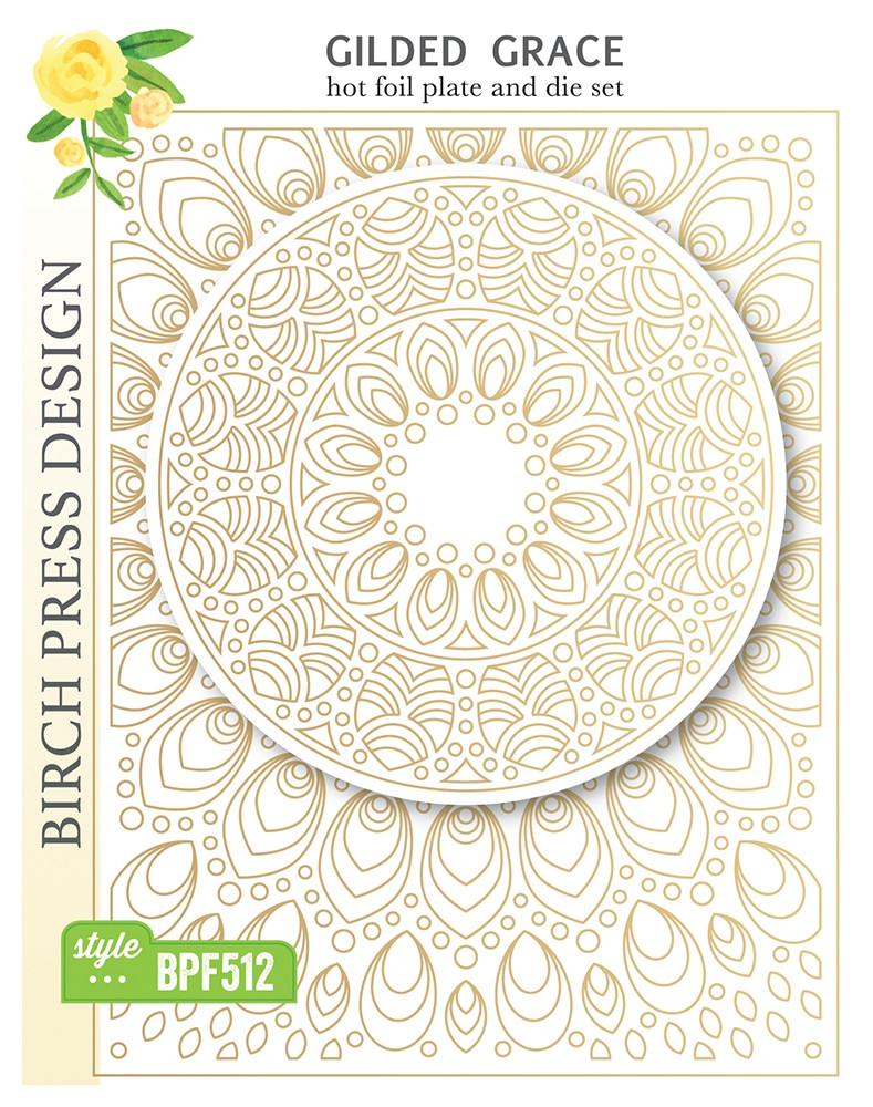 Birtch Press Design 100% Steel Gilded Grace Hot Foil Plate & Die Set- BPF512