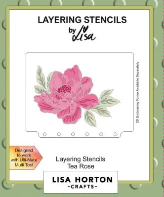 Lisa Horton Crafts- Layering Stencils- Tea Rose