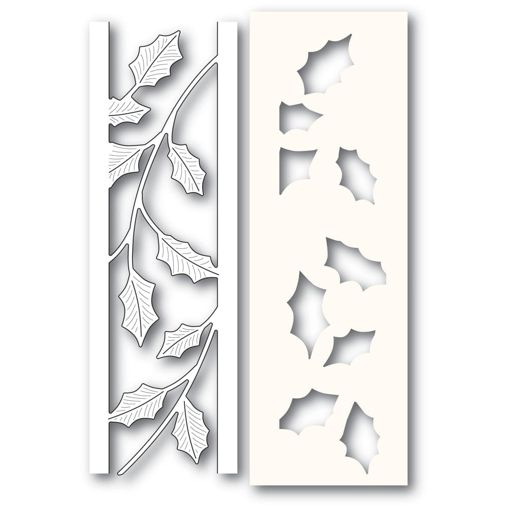 Poppystamp Die- Holly Side Strips and Stencil