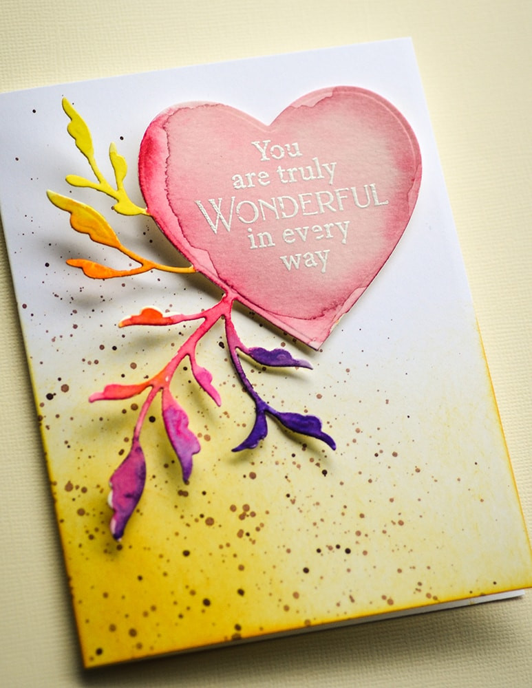 Poppystamp Die- Leaf Flourish Heart