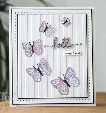 Creative Expressions Craft Dies and Stamp Set by Sue Wilson- Bold Shadowed Sentiments- Hello