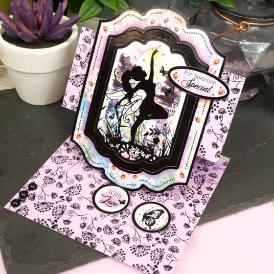 Hunkydory Crafts- Moonlight Fairies Foiled Edge-to-Edge Mirri Cardstock- LFC158