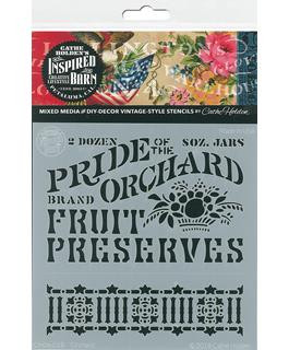 Cathe Holden's Inspired Barn 6x6 Stencil- Orchard