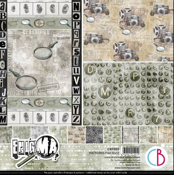 Ciao Bella 12"x 12" Patterns Paper- 8 Double-sided papers- Enigma