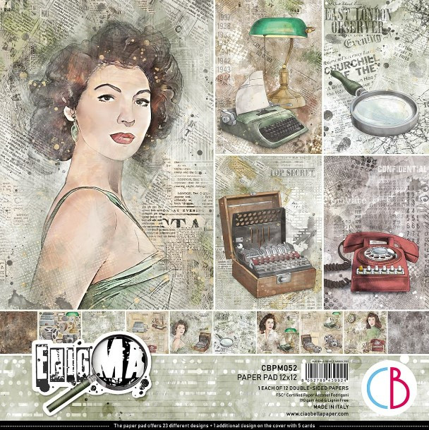 Ciao Bella 12"x 12" Paper Pad- 12 Double-sided papers- Enigma