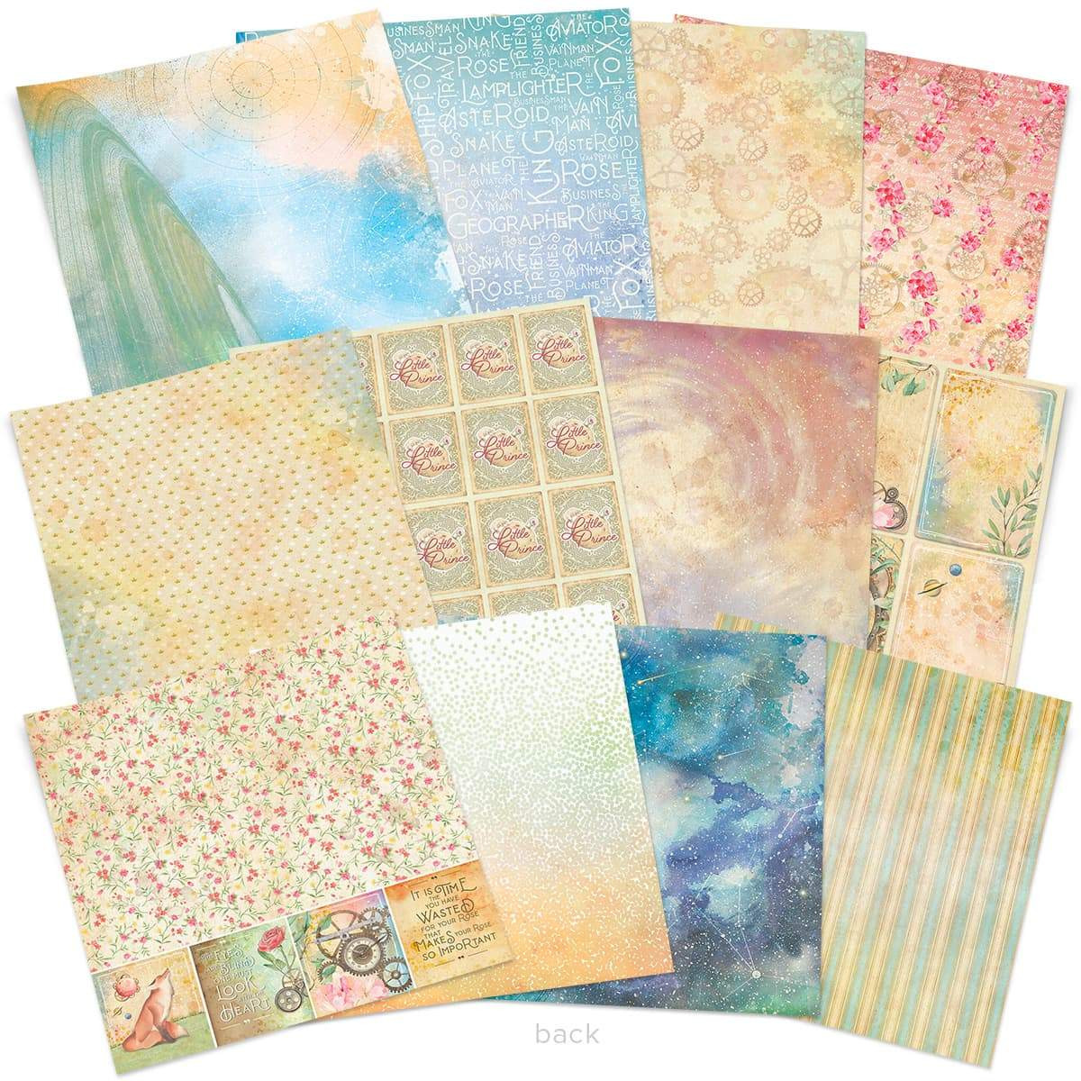 Ciao Bella 12"x 12" Paper Pad- 12 Double-sided papers- The Little Prince