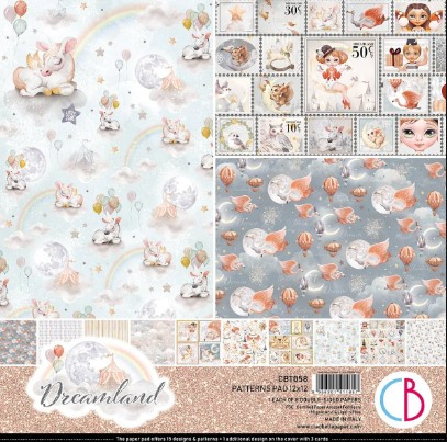 Ciao Bella 12"x 12" Patterns Paper- 8 Double-sided papers- Dreamland