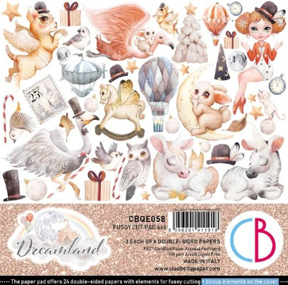 Ciao Bella 6"x 6" Fussy Cut Pad- 3 each of 8 Double-sided Papers- Dreamland