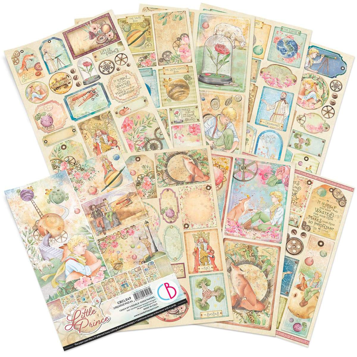 Ciao Bella A4 Creative Pad- 9 Double-sided papers- The Little Prince