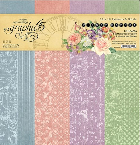 Graphic 45 Flower Market 12x12 Patterns & Solids