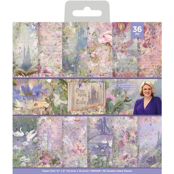 Crafter's Companion - Signature Collection by Sara Davies- 6"X6" Paper Pad- Once Upon a Time Paper Pad- 36 Single-Sided Papers- 180 gsm