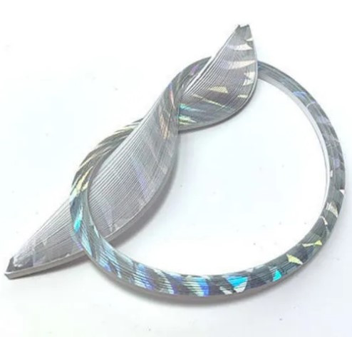 Quilled Creations 1/8" Gilded Quilling Paper - 30 Silver Holofoil Edge on Bright White Quilling Paper