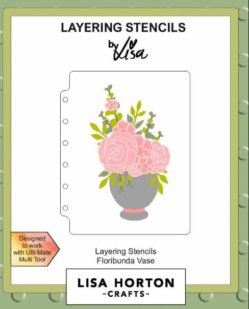 Lisa Horton Crafts- Layering Stencils- Floribunda Vase