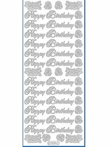 Starform N328 Black Happy Birthday Outline Peel Sticker